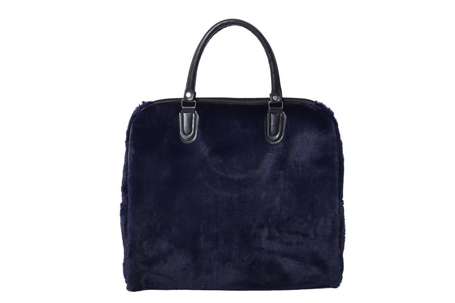 Ladies Faux Fur Travel Bag Over Night Bag Carry ON Handbag
