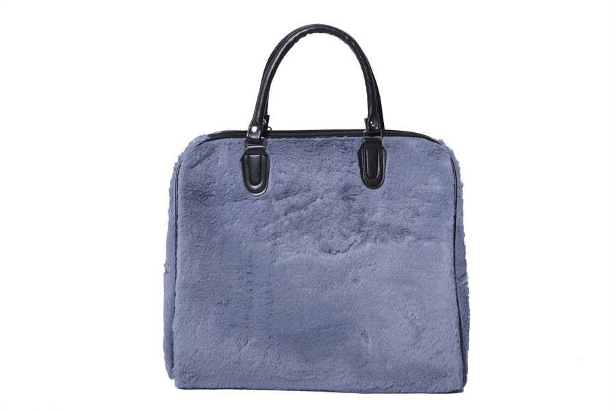Ladies Faux Fur Travel Bag Over Night Bag Carry ON Handbag
