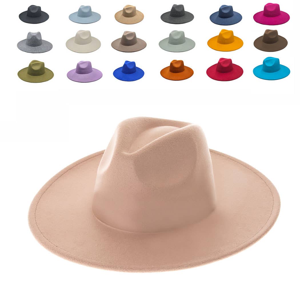 Vegan Felt Wide Brim Rancher  Hat