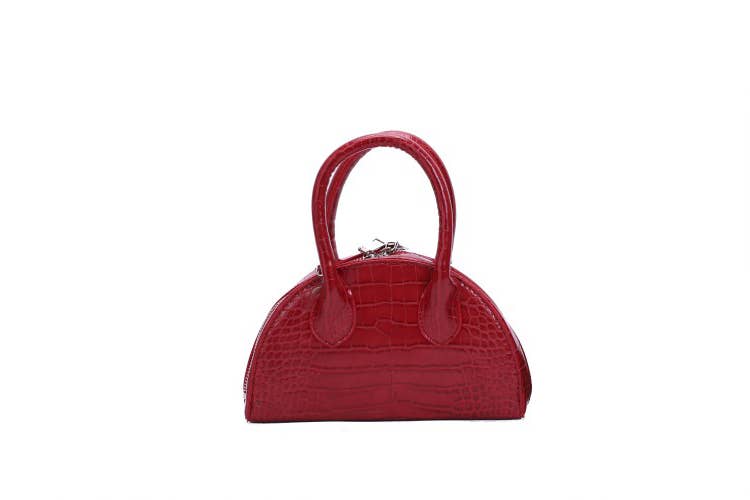 Ladies Faux Leather Top Handle Fashion Clutch Bag